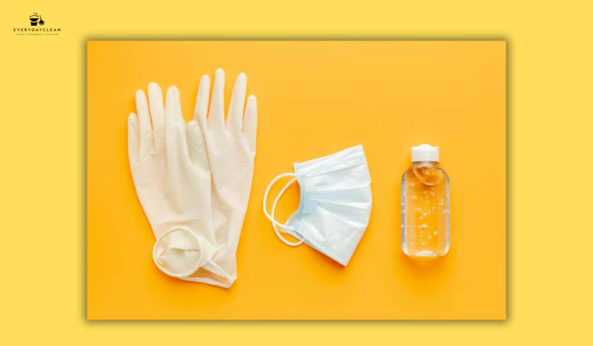PPE gloves mask cleaning supplies