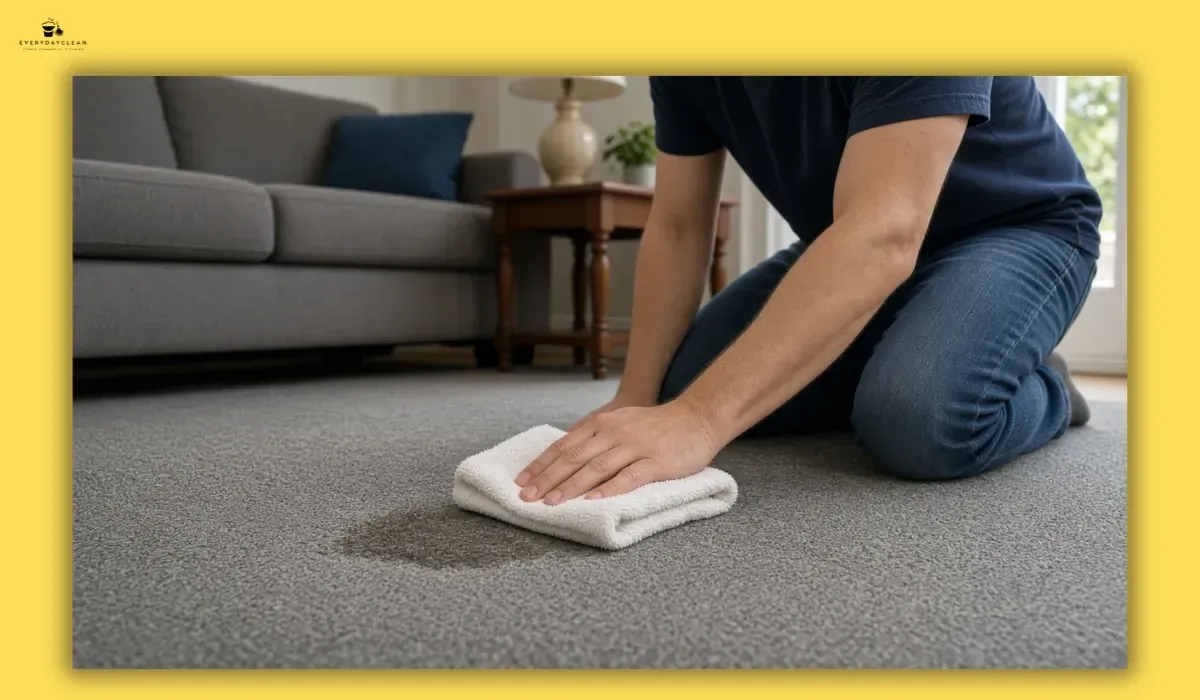 blotting a blood stain from carpet instead of rubbing