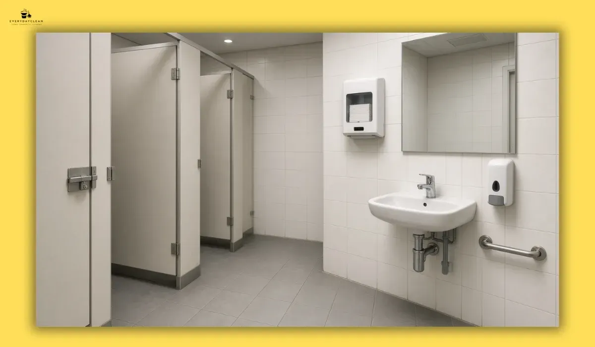 Clean shared bathroom in a strata apartment building