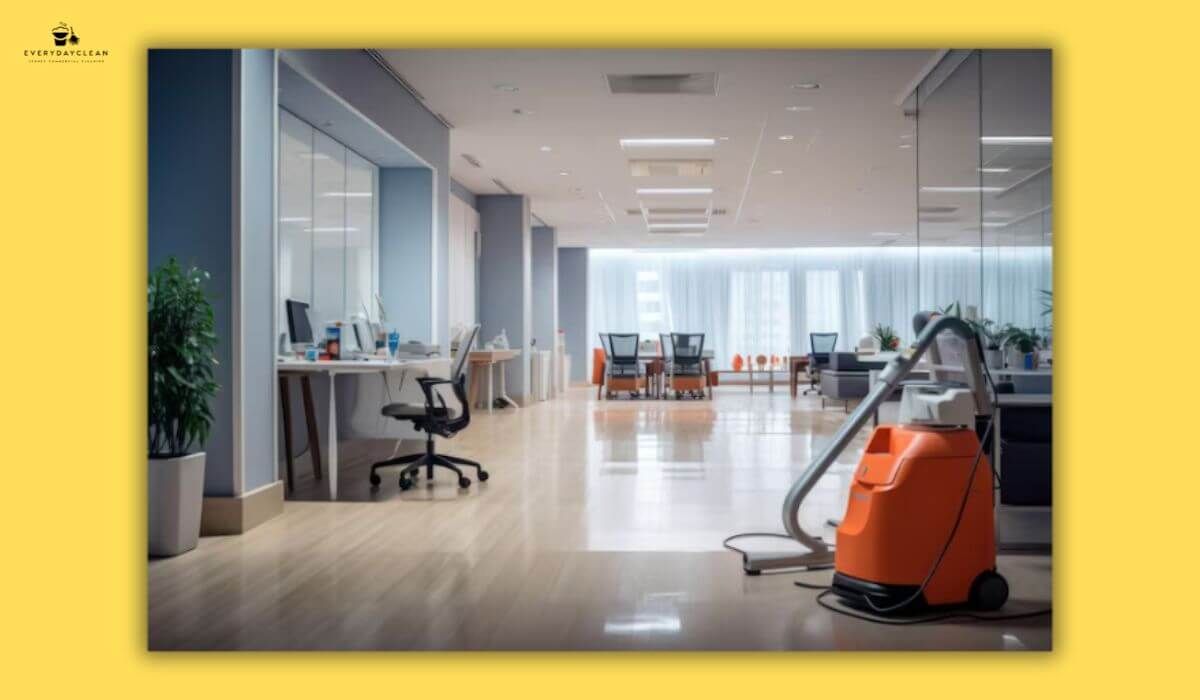 cleaning floors and carpets in office