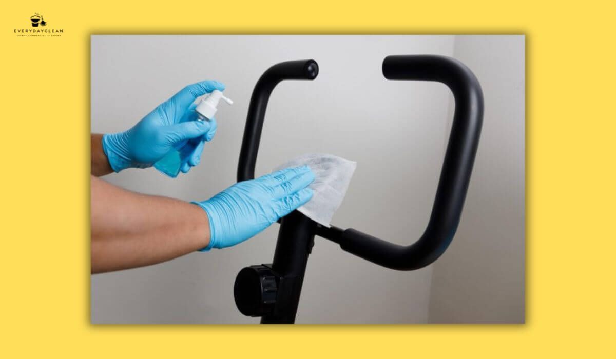 cleaning sweat from gym floor
