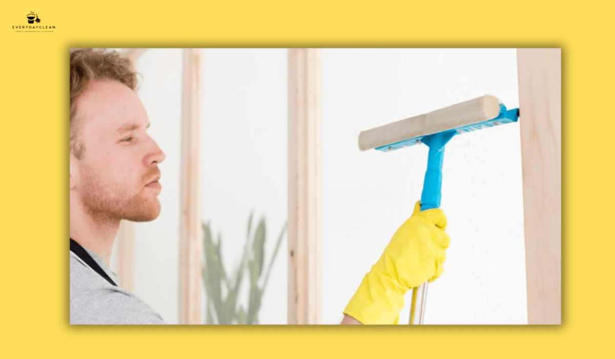 cleaning windows with mop