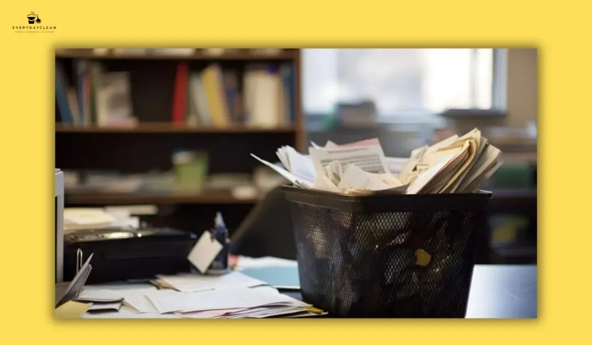 Common office cleaning duty mistakes causing clutter and poor workplace hygiene

