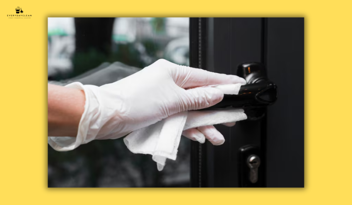 disinfecting door handle

