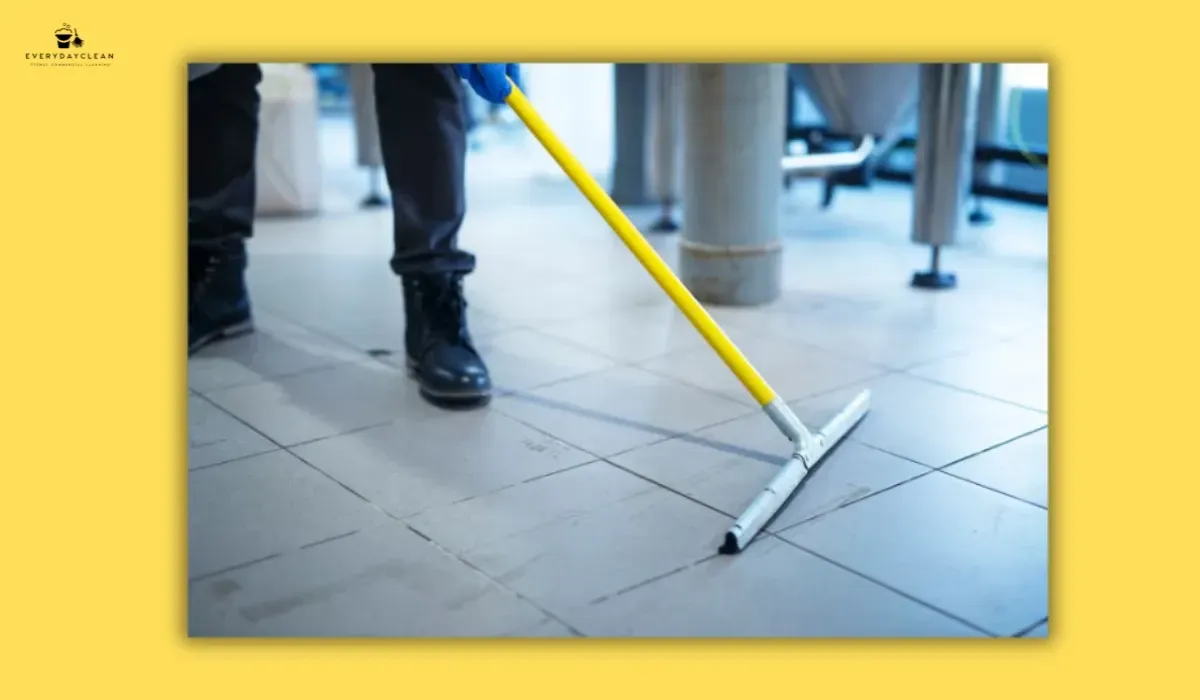 Routine office floor cleaning carried out on a regular maintenance schedule