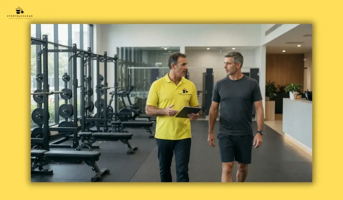 Gym cleaning quote covering equipment, bathrooms and cleaning frequency