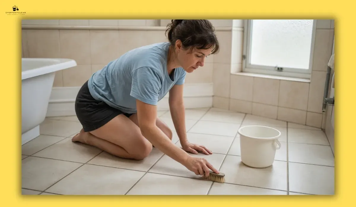 how to clean tile grout on a bathroom floor