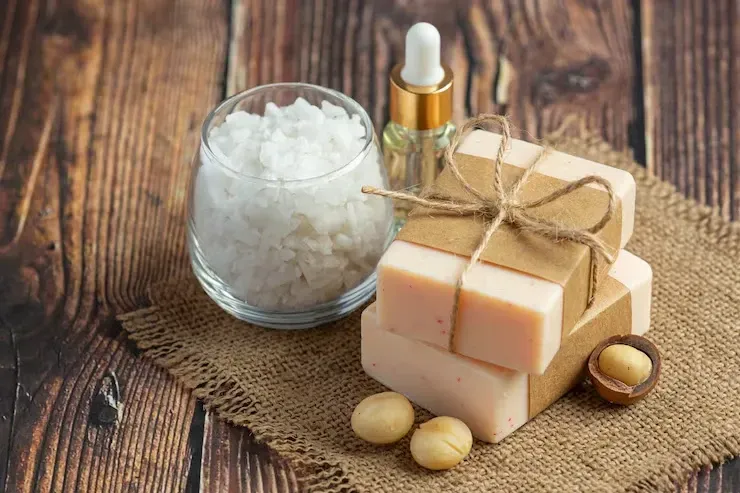 Natural castile soap supporting organic cleaning products' performance