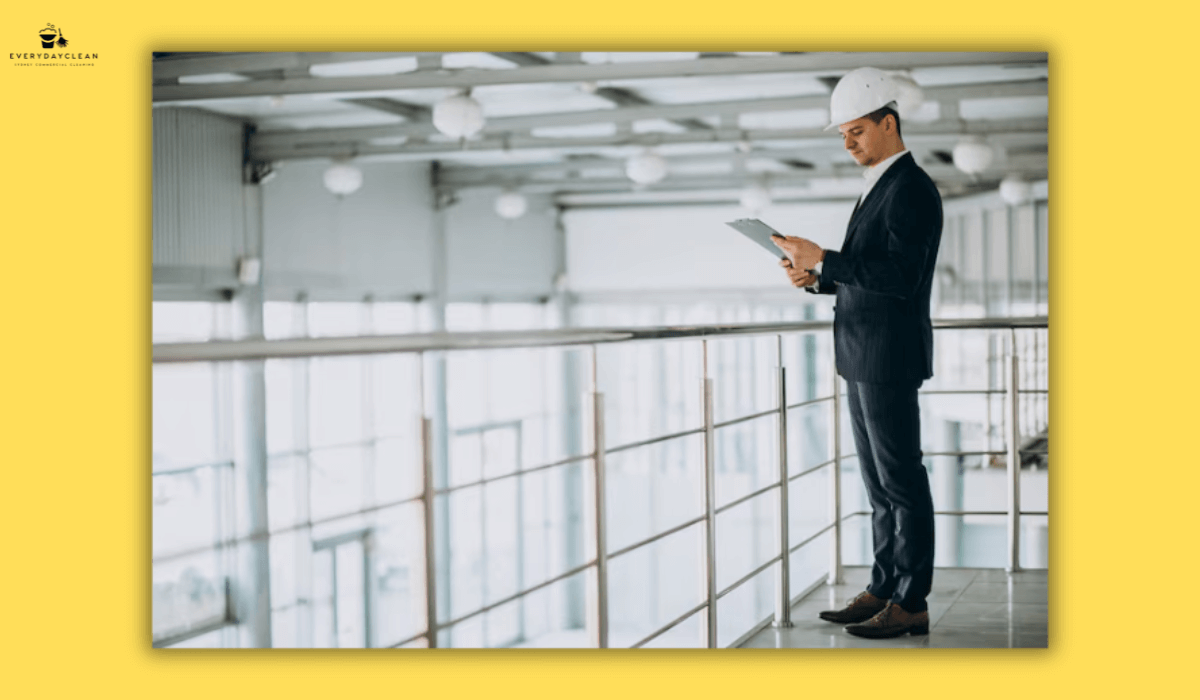 property manager inspecting building