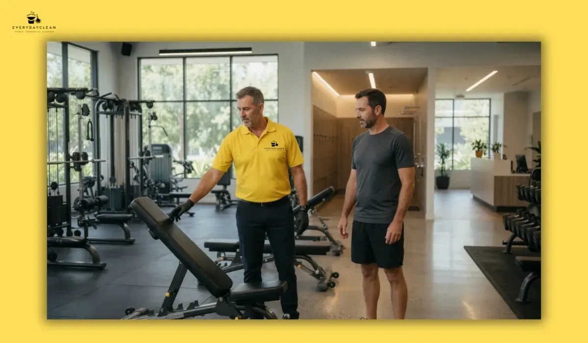 Site inspection before preparing a customised gym cleaning service quote