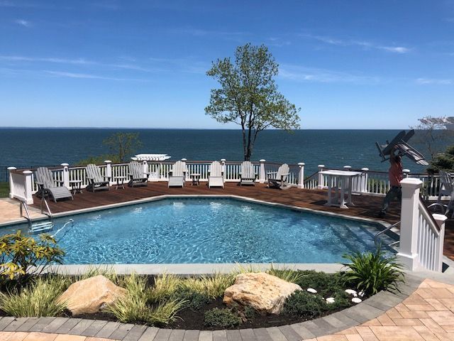 Deck Staining Around Pool