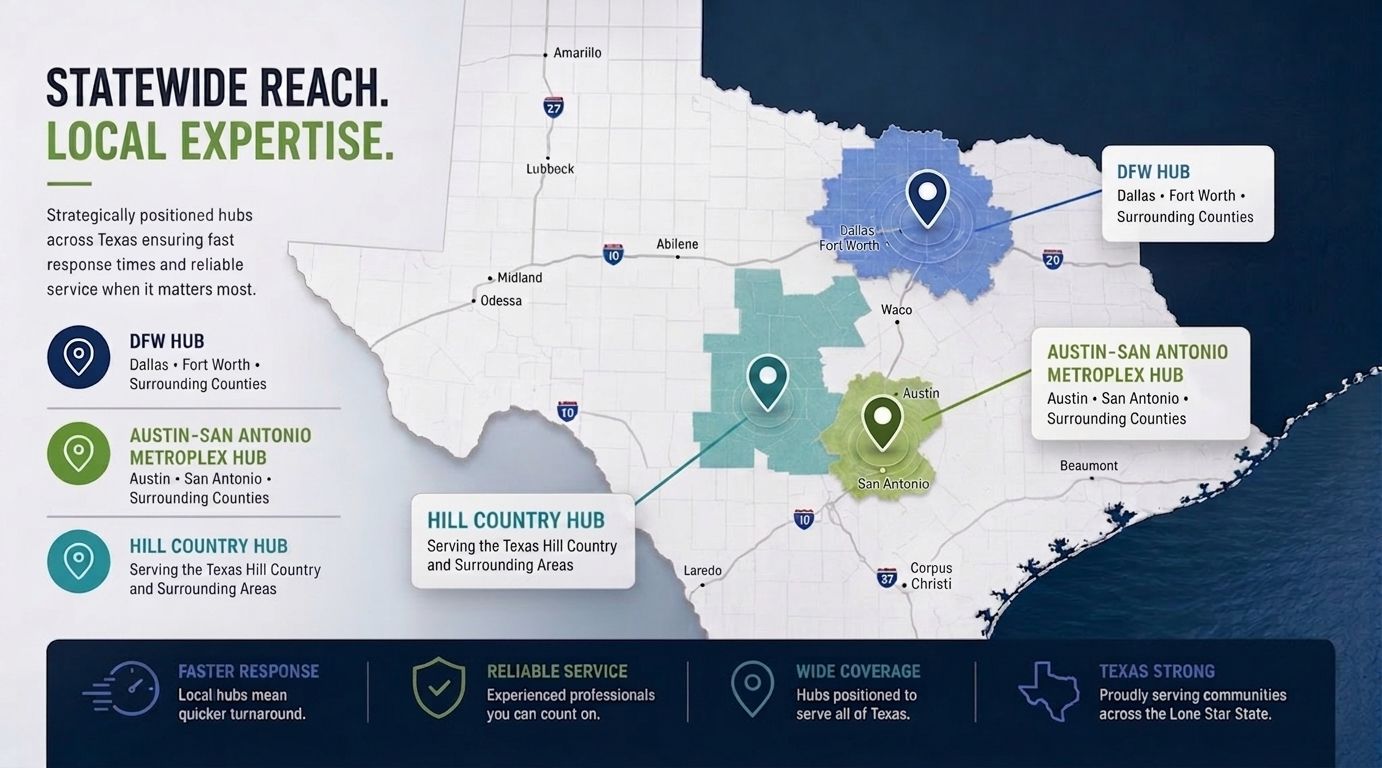 Texas statewide service coverage map
