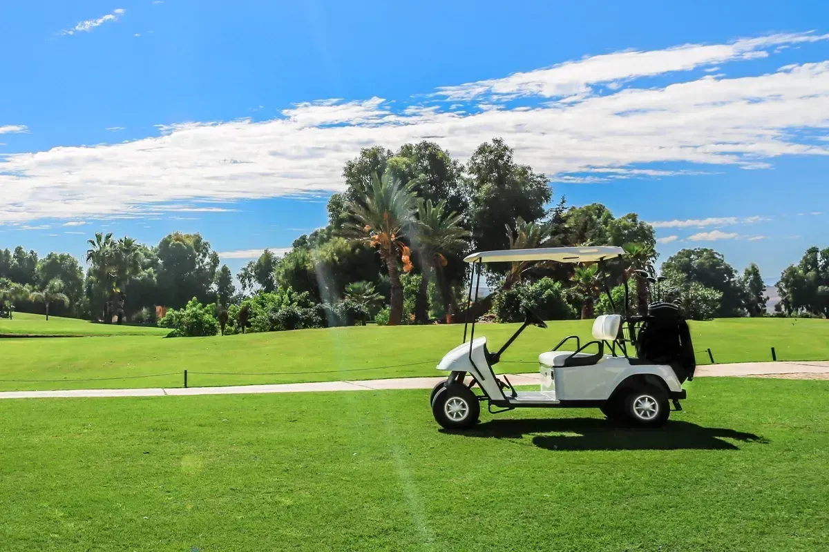 Golf cart on course