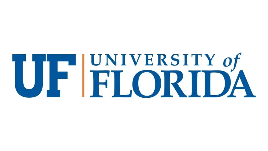 University of Florida logo in blue and orange text on a white background