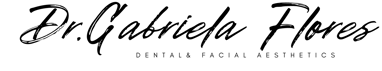 Dr. Gabriela Flores dental and facial aesthetics logo in black script on white background