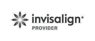 Invisalign Provider logo in black and gray with a starburst icon