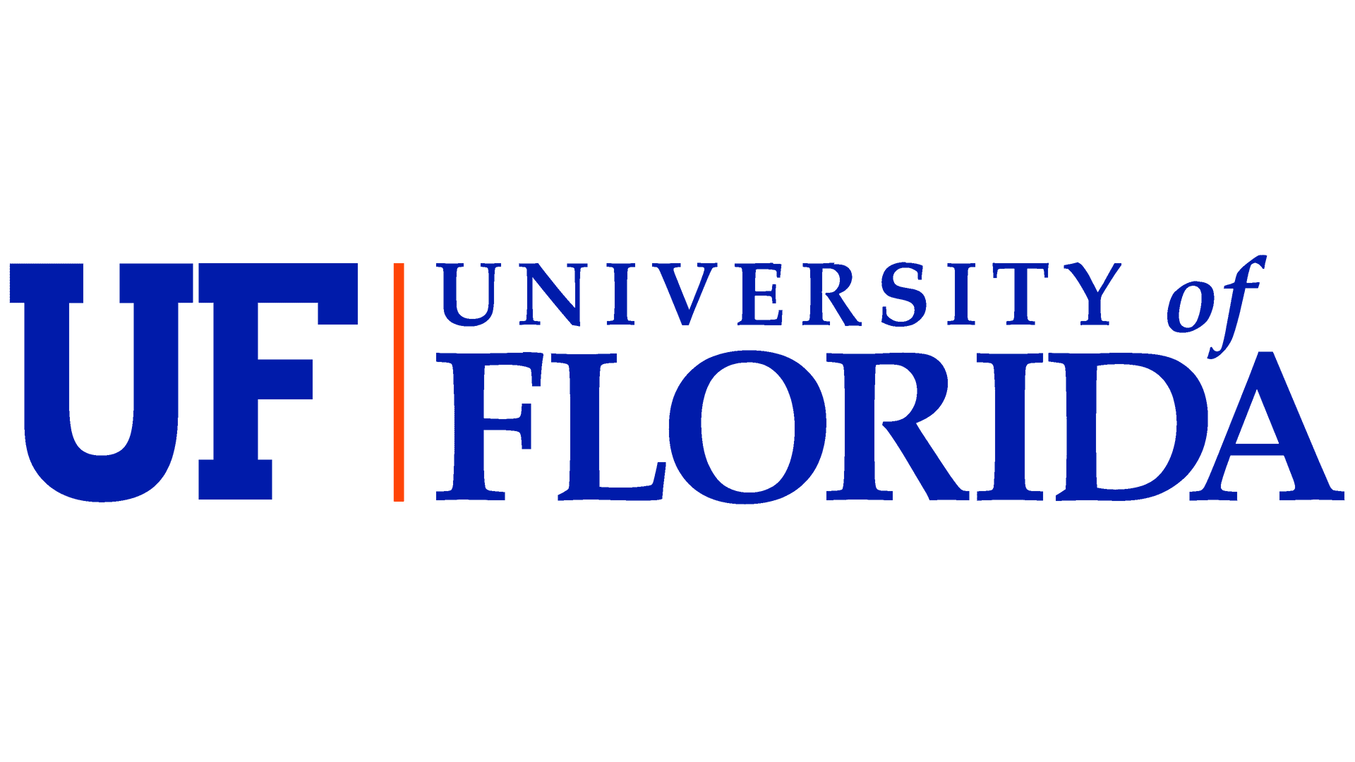 University of Florida logo in blue and orange on a white background