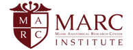 MARC Institute logo with burgundy shield and text on white background