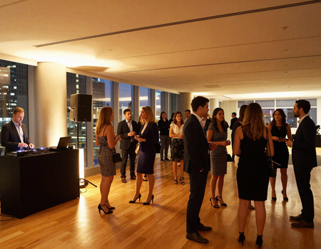 Corporate event with DJ and guests