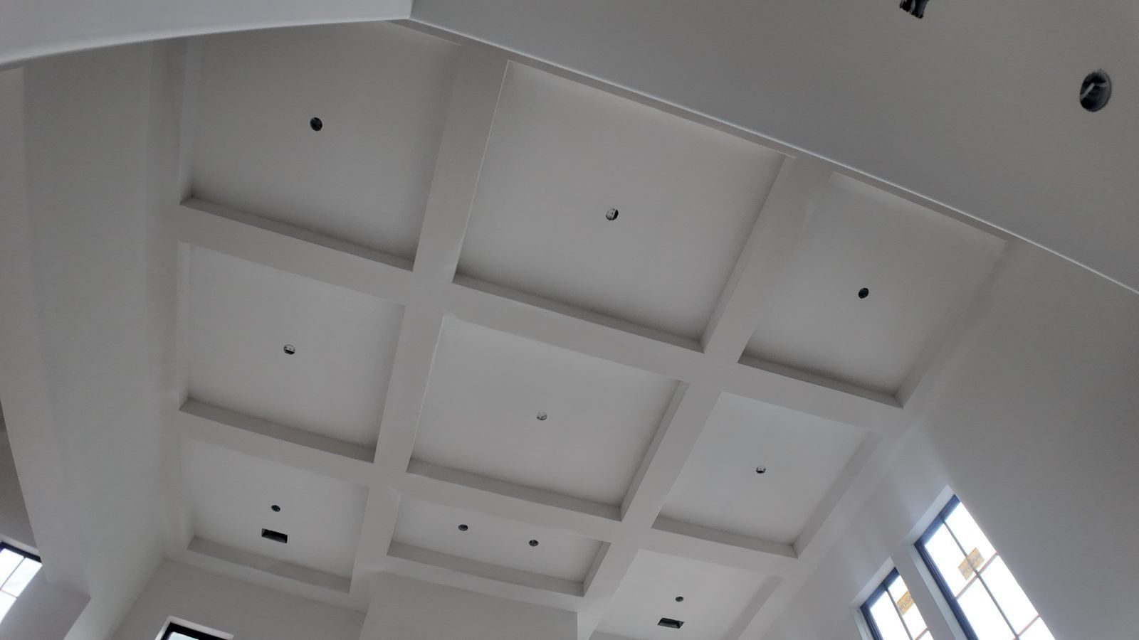 Coffered drywall ceiling finished to Level 5, Project Odell