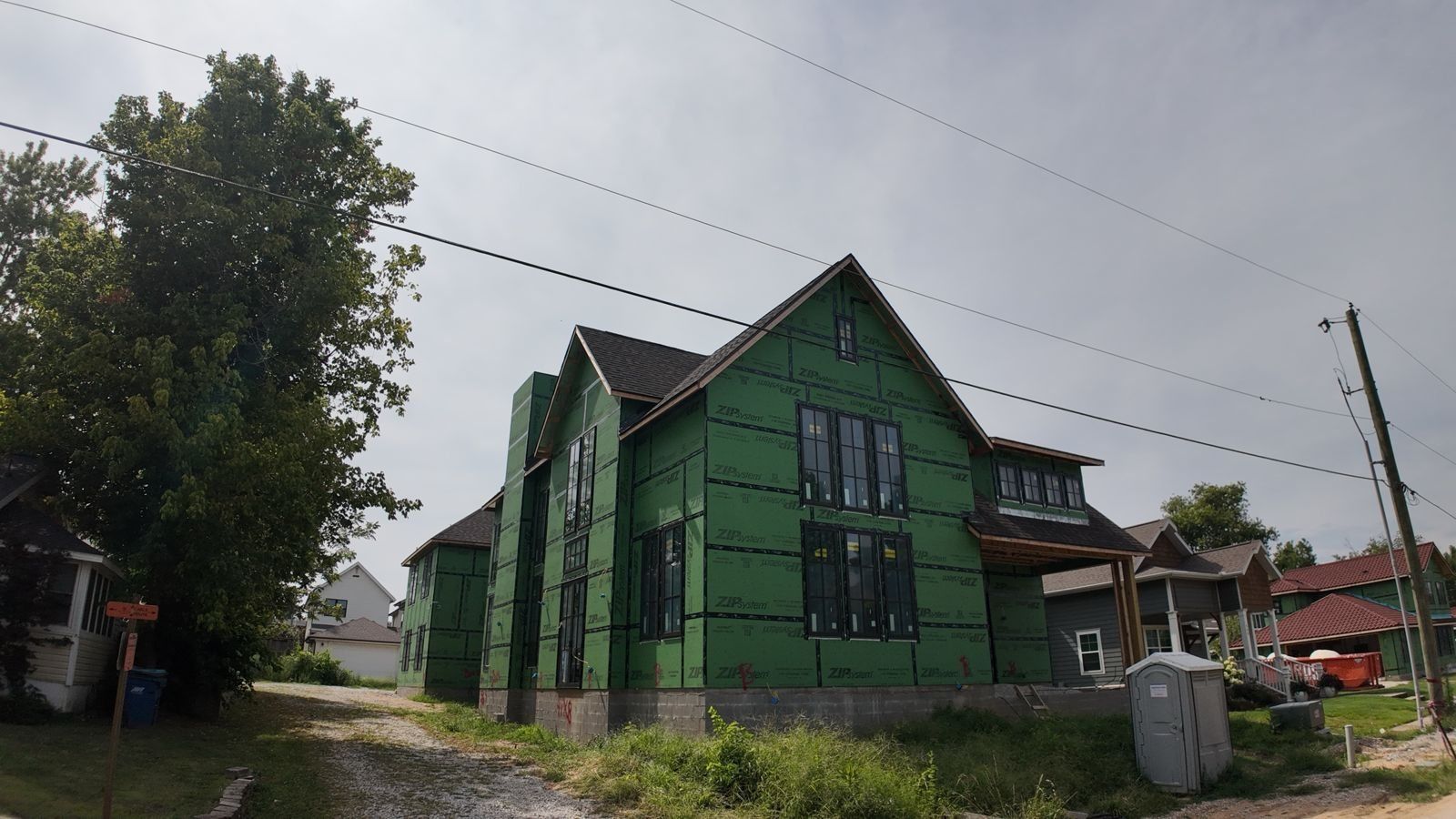 Street view of Project Odell custom home under construction