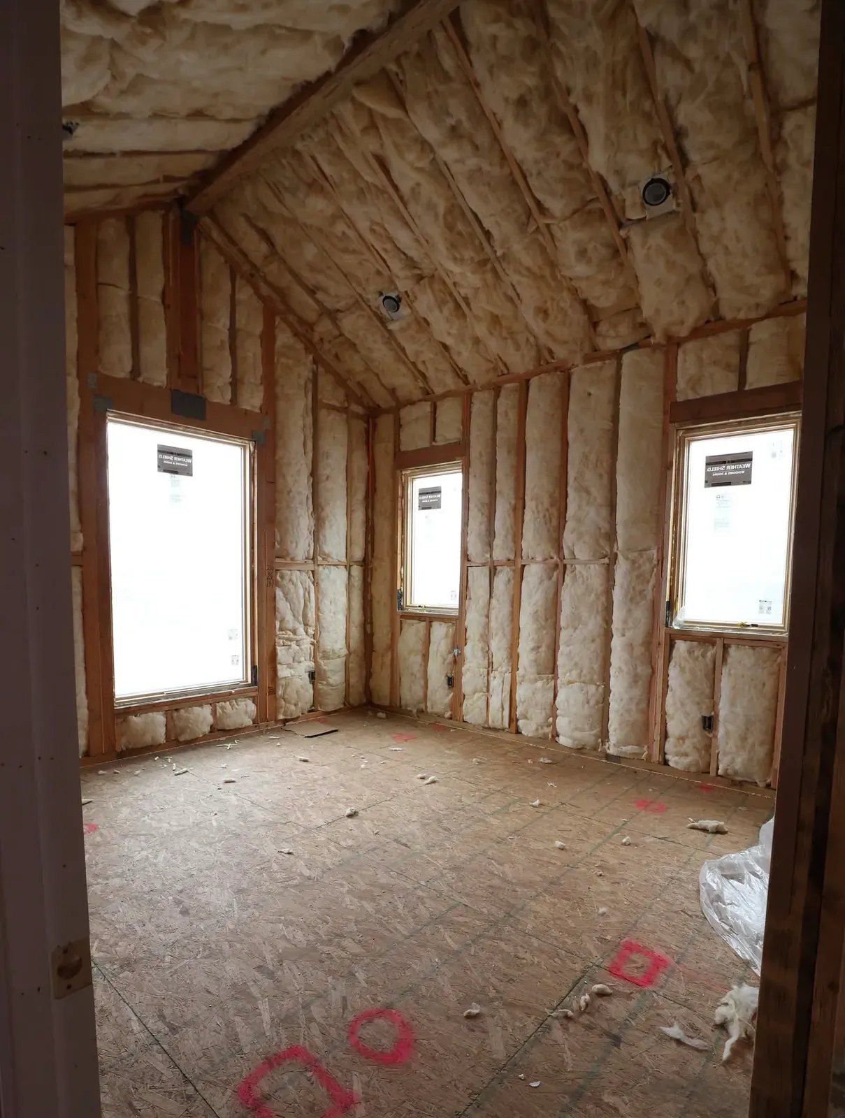 Vaulted bedroom before drywall, Project Odell Bentonville custom home