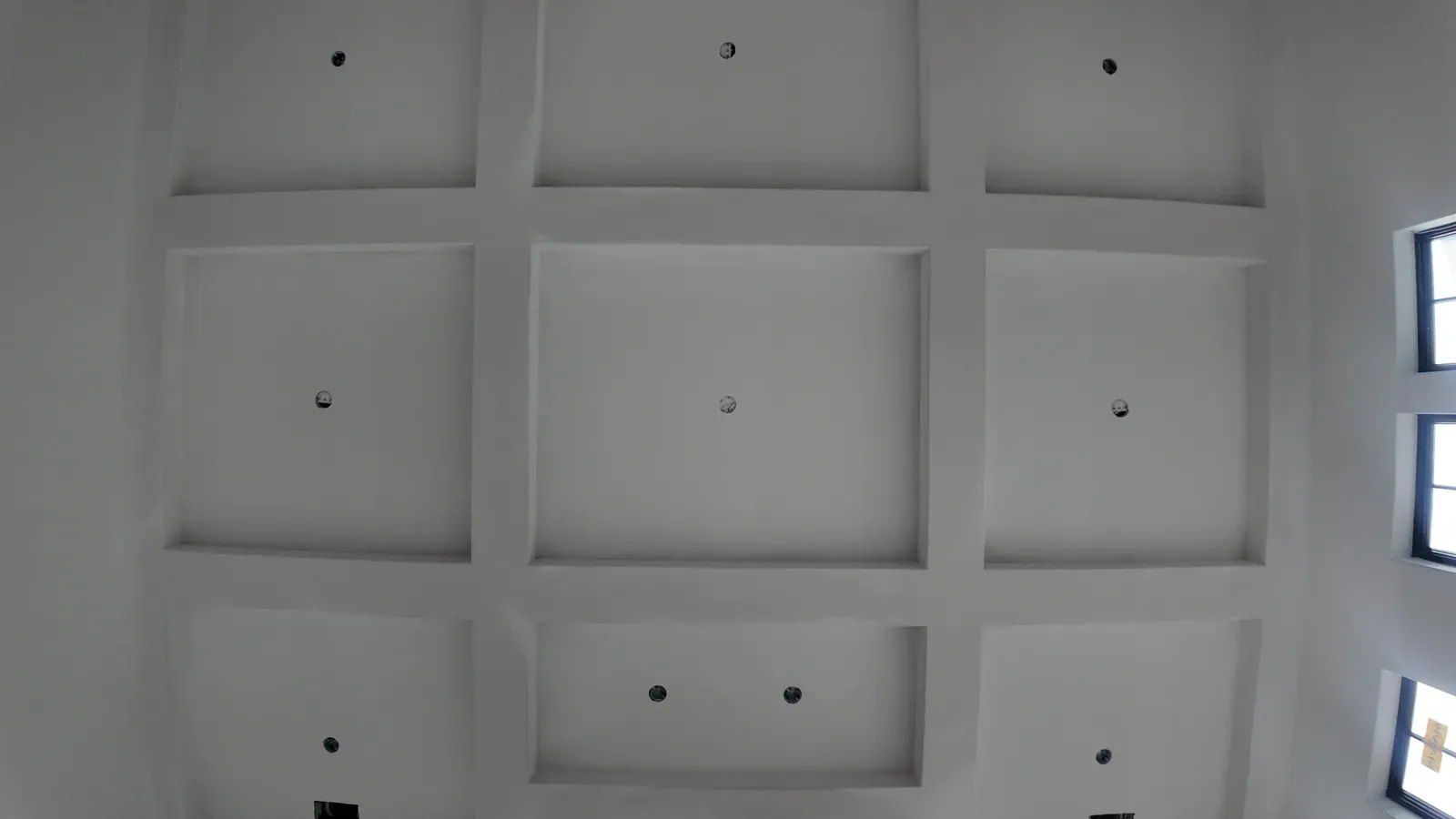 Coffered ceiling detail with smooth drywall, Project Odell Bentonville
