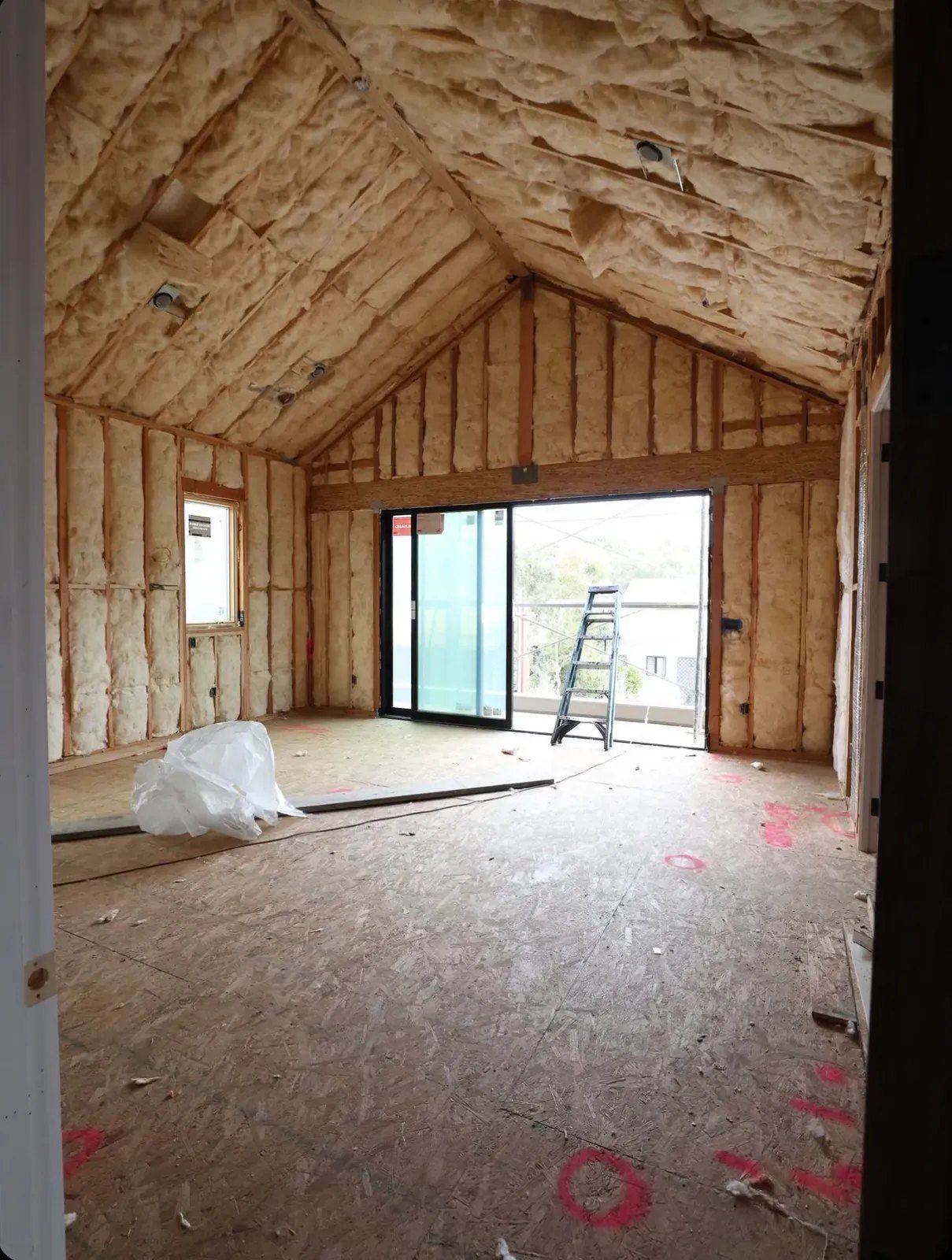 Vaulted ceiling before drywall, Project Odell Bentonville custom home
