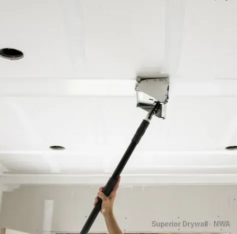 Drywall taping flat box ceiling finish