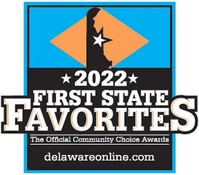 2022 First State Favorites award badge with Delaware silhouette and delawareonline.com logo on blue background