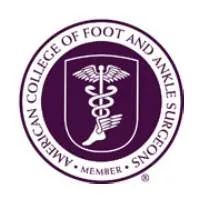 American College of Foot and Ankle Surgeons logo in purple and white with caduceus symbol