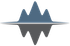 A blue and gray sound wave on a white background.