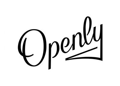 Stylized black “Openly” wordmark on a white background