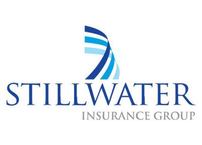 Stillwater Insurance Group logo with blue stylized wave and navy text on a white background