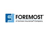 Foremost logo with blue icon and black text, “A Farmers Insurance Company” tagline below