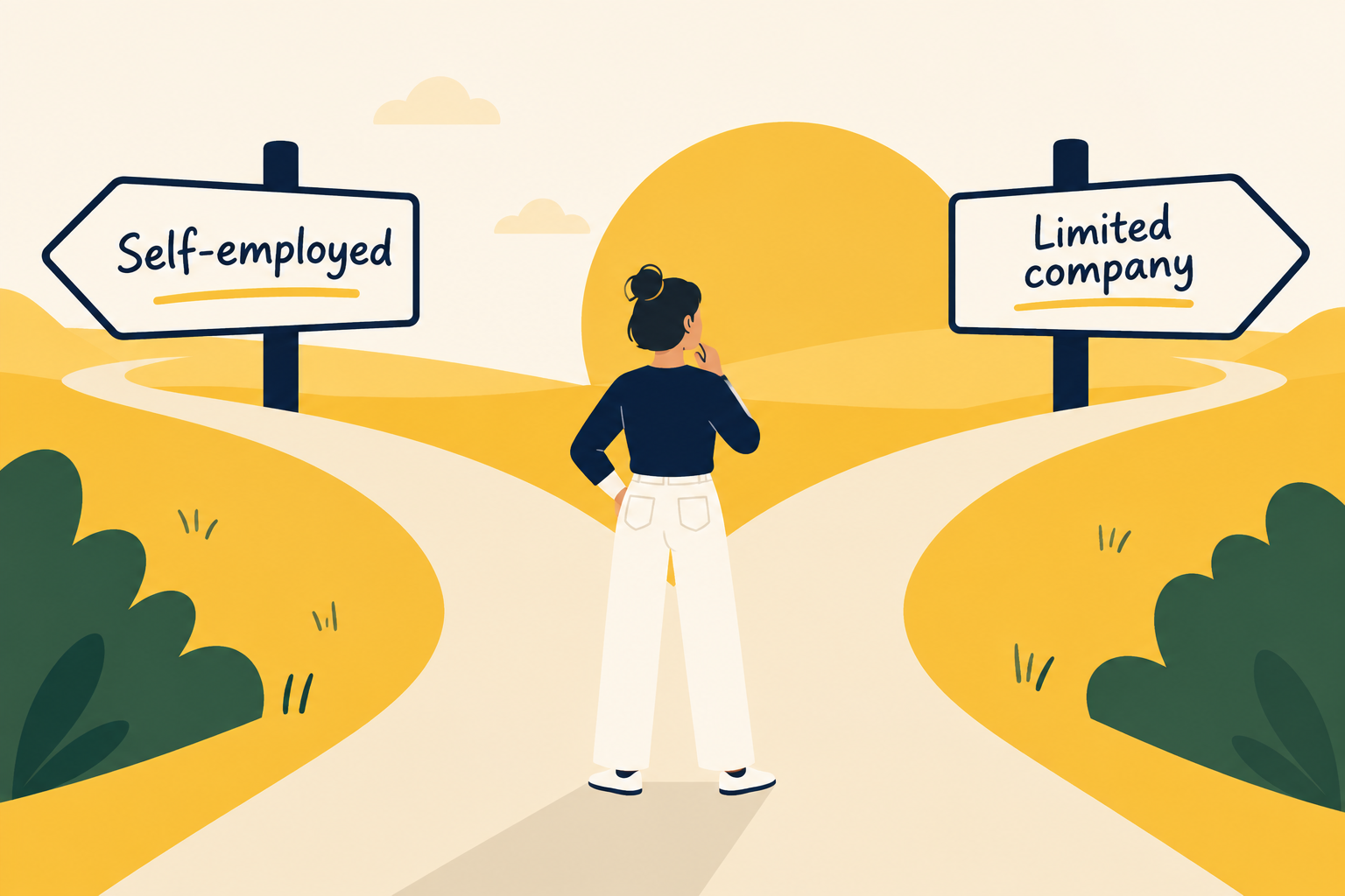 Business owner choosing between staying self-employed or going limited