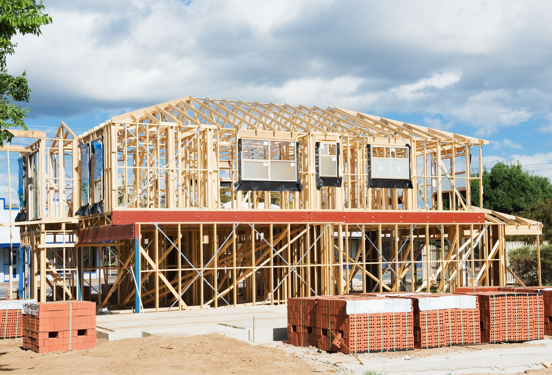 House frame under construction