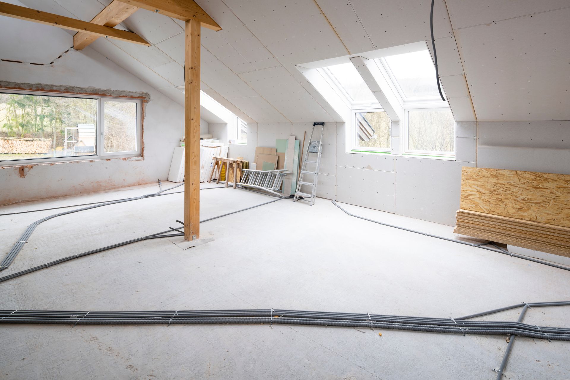 Attic renovation in progress