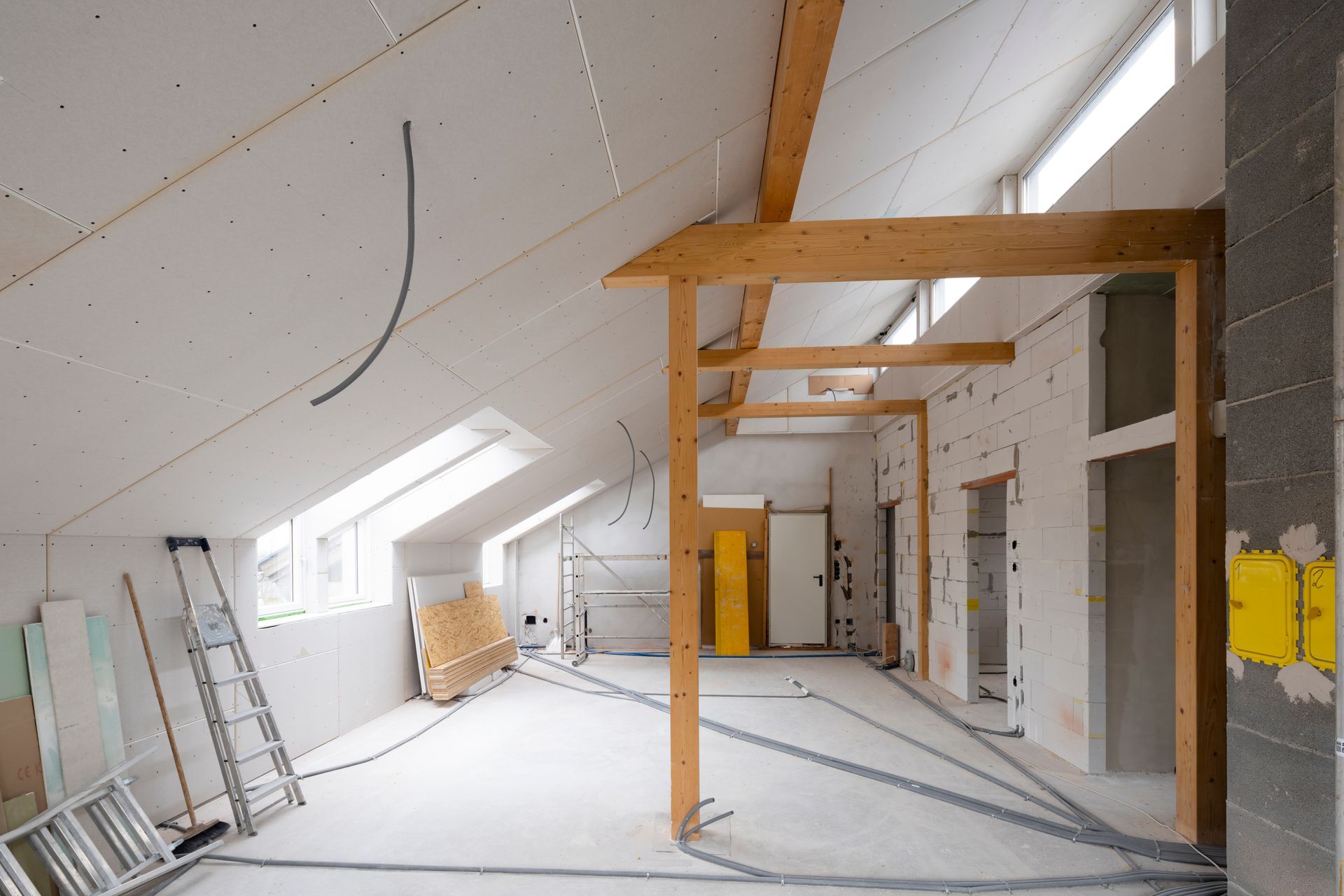 Interior of a room under construction