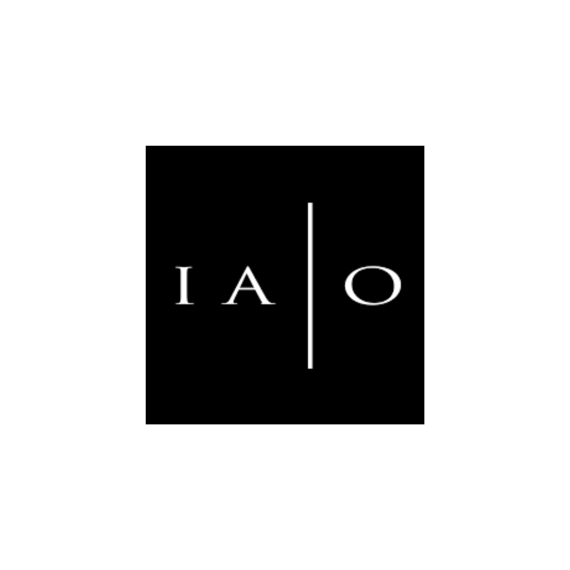 A black and white logo with the letters ia and o on a white background.