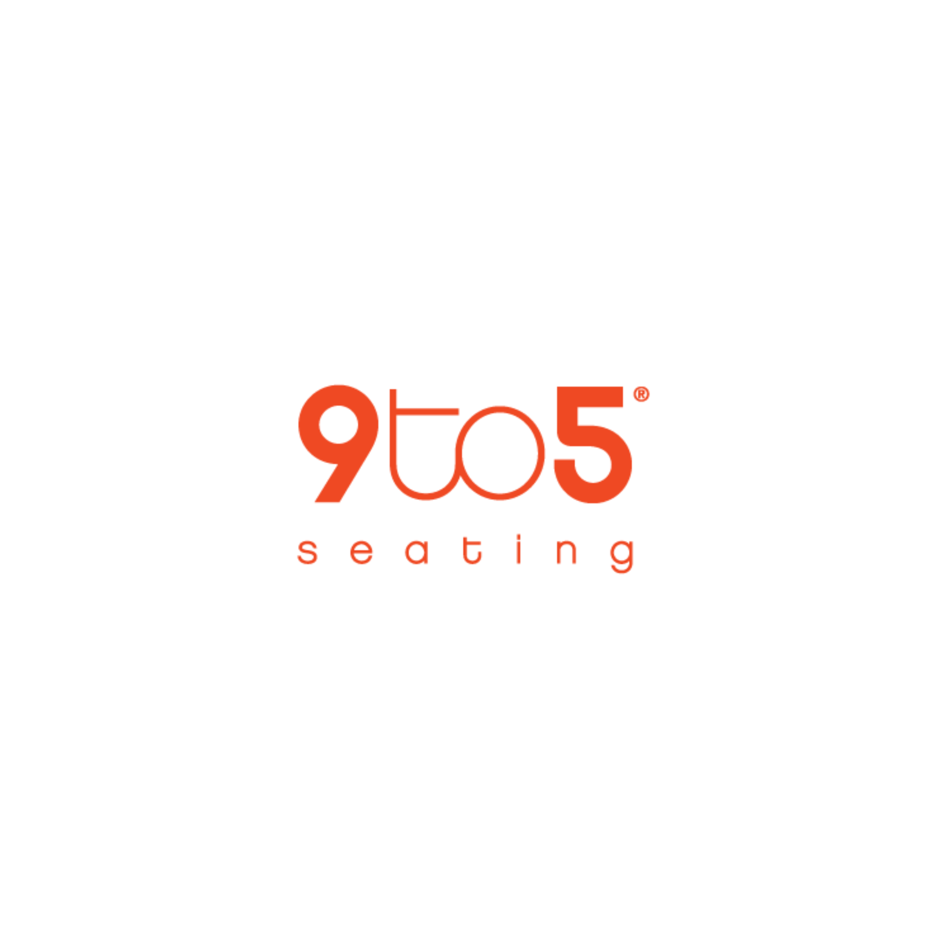 A logo for 9to5 seating on a white background