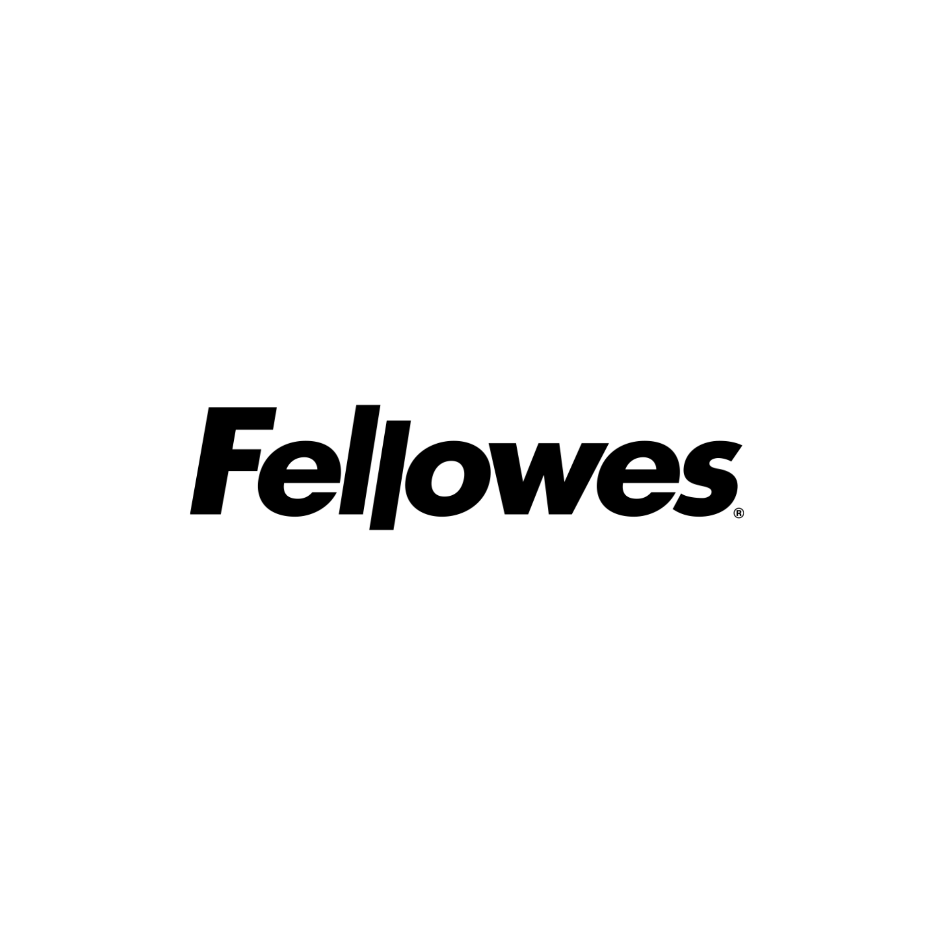 The fellowes logo is black and white on a white background.