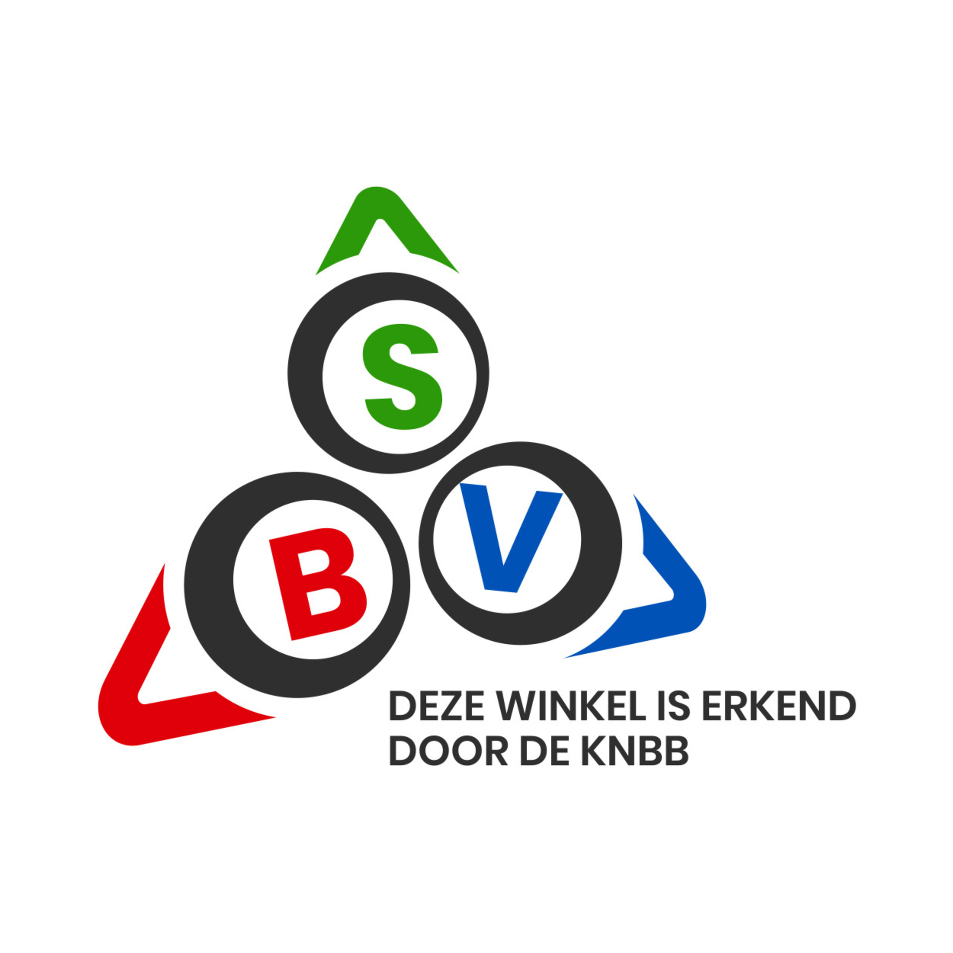 Logo with three overlapping circles (S, B, V) and text