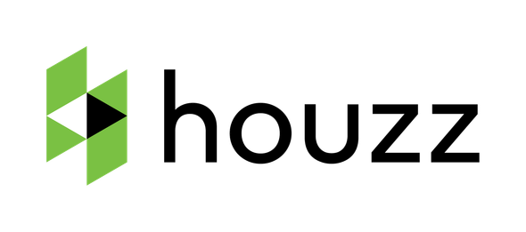 Houzz logo with green geometric icon and black wordmark