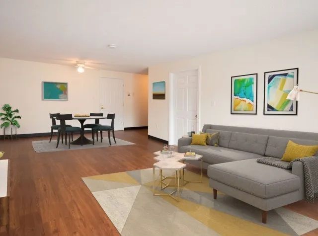 Living and dining room at Penacook Place.