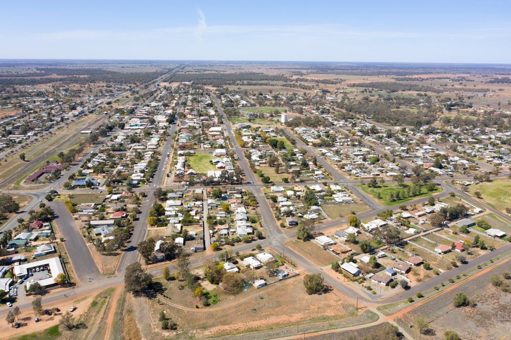 Aerial View of a Suburban Neighborhood With Houses, and Dry Open Land — Robert Seeliger Painter & Decorator in Nyngan, NSW