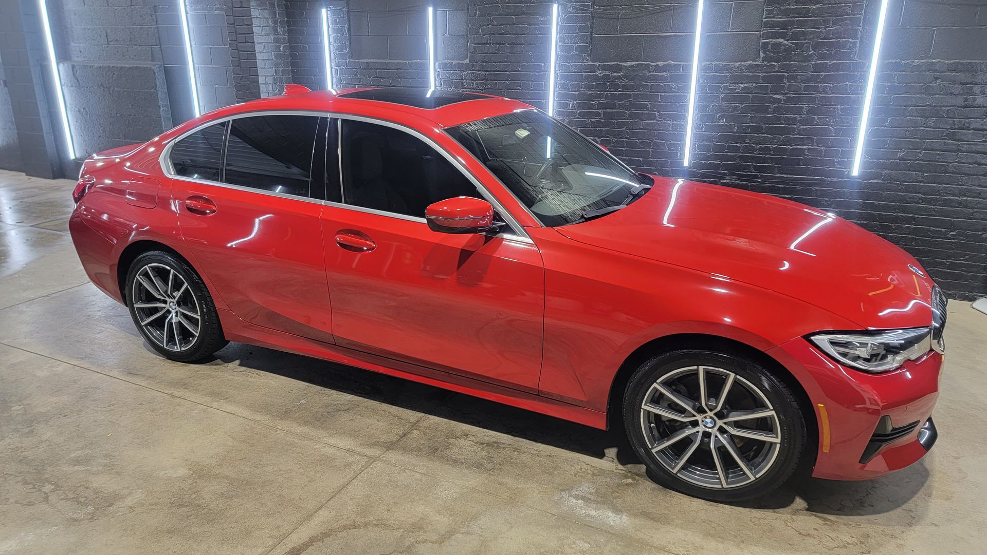 A red bmw 3 series