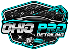 The logo for ohio pro detailing shows a car and a polisher.
