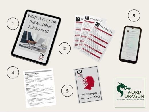 Image showing items from the Word Dragon job application toolkit