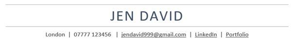Contact details from a CV